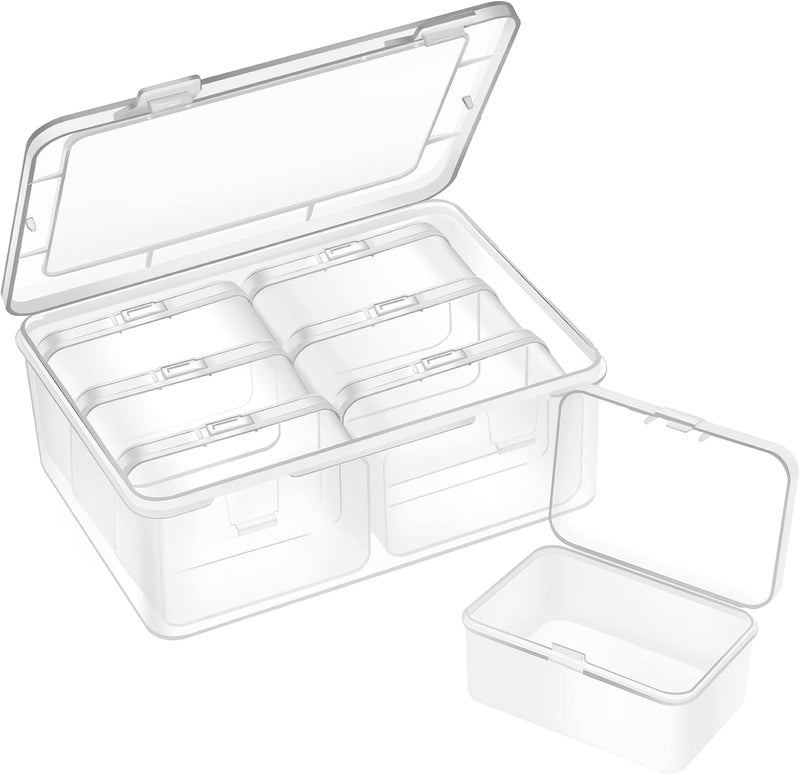 Mathtoxyz Small Bead Organizers and Storage, Clear Storage Containers Rectangle Bead Holder Plastic Cases Transparent Boxes for Nail DIY Craft Making Jewelry Battery Screw - Image 1